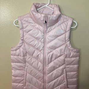 North Face Puffer Vest: Size; S/P; Light Pink